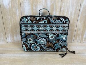 Vintage Vera Bradley Java Blue & Brown Overnight Luggage Travel Bag